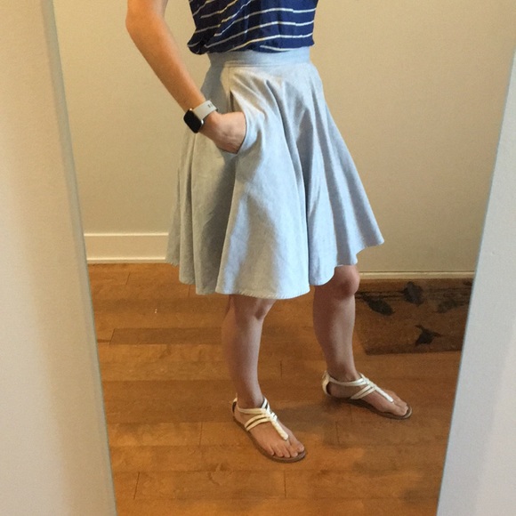 Atelier B Circle skirt XS light blue chambray - Picture 2 of 8